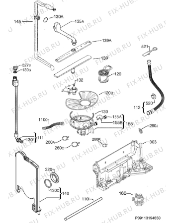 Взрыв-схема посудомоечной машины Ikea MEDELSTOR 80299360 - Схема узла Hydraulic System 272